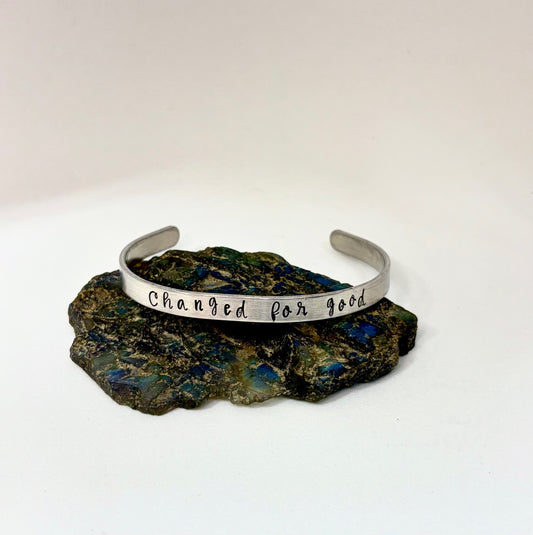 Changed For Good Cuff Bracelet – Inspirational Hand-Stamped Jewelry