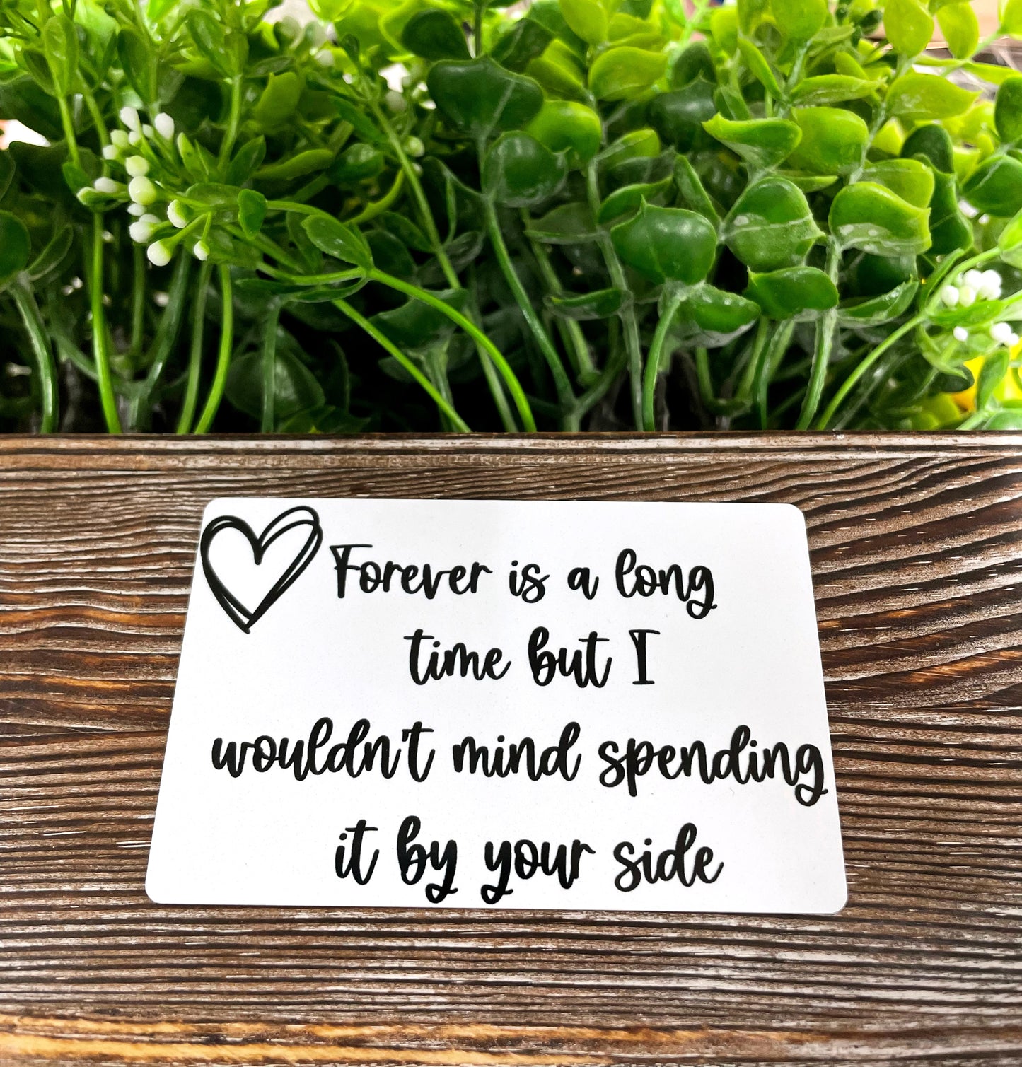 Anniversary Gift, Husband Wallet Card, Sublimation, Pearly White Metal, Message - Handmade by Marlayna