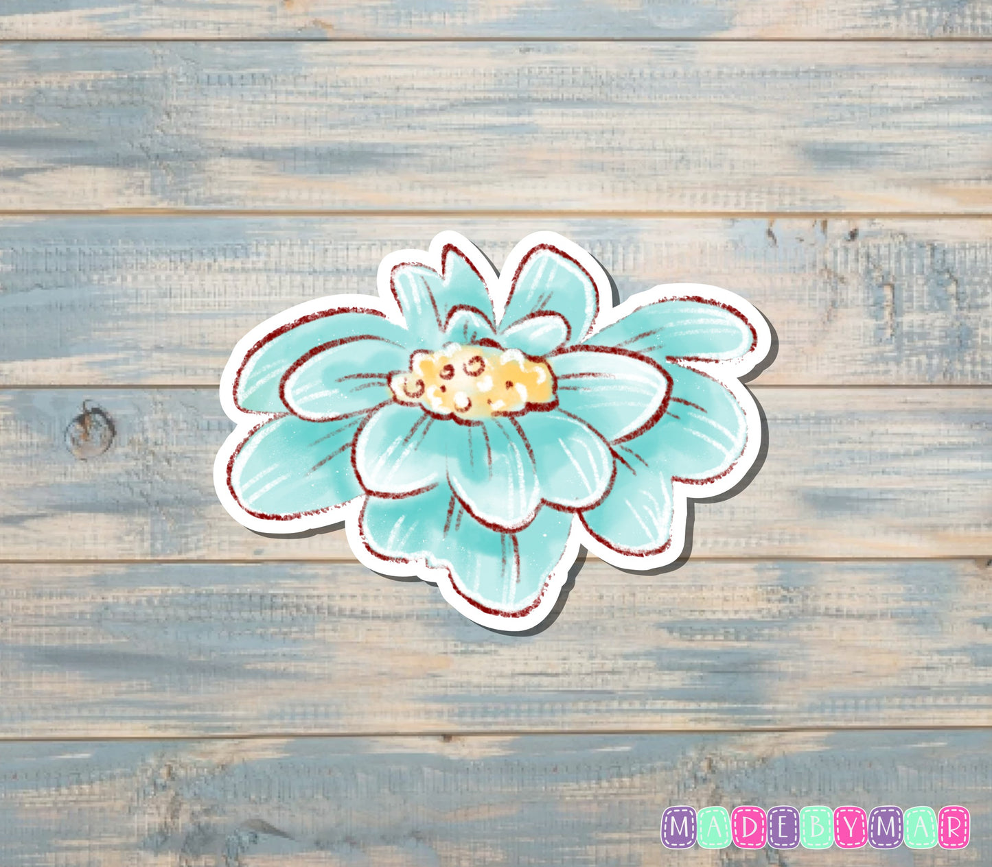 Blue Flower Watercolor |Sticker or Magnet