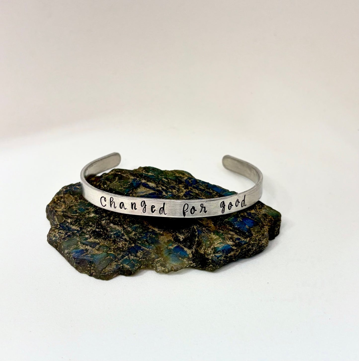 Changed For Good Cuff Bracelet – Inspirational Hand-Stamped Jewelry