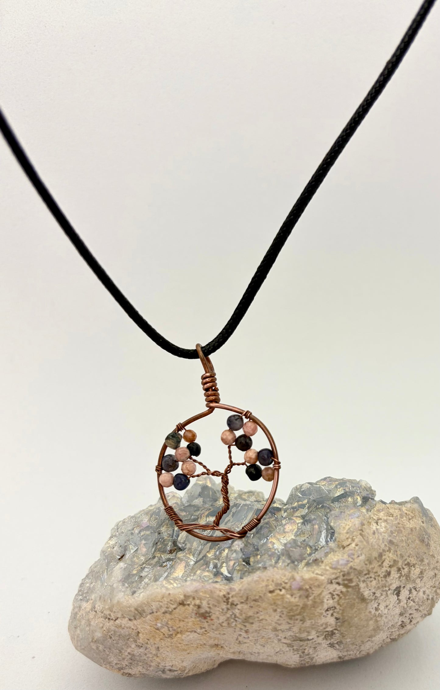 Mini Tree of Life Pendant | Copper Wire Wrapped Gemstone Necklace