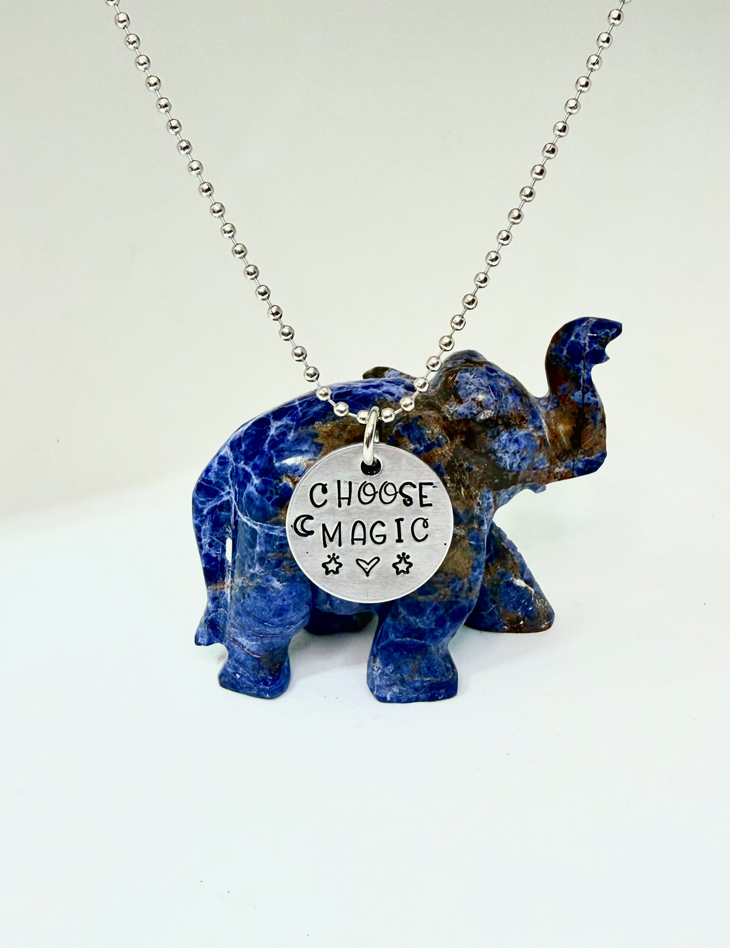 Choose Magic Necklace – Hand Stamped Aluminum Charm Pendant