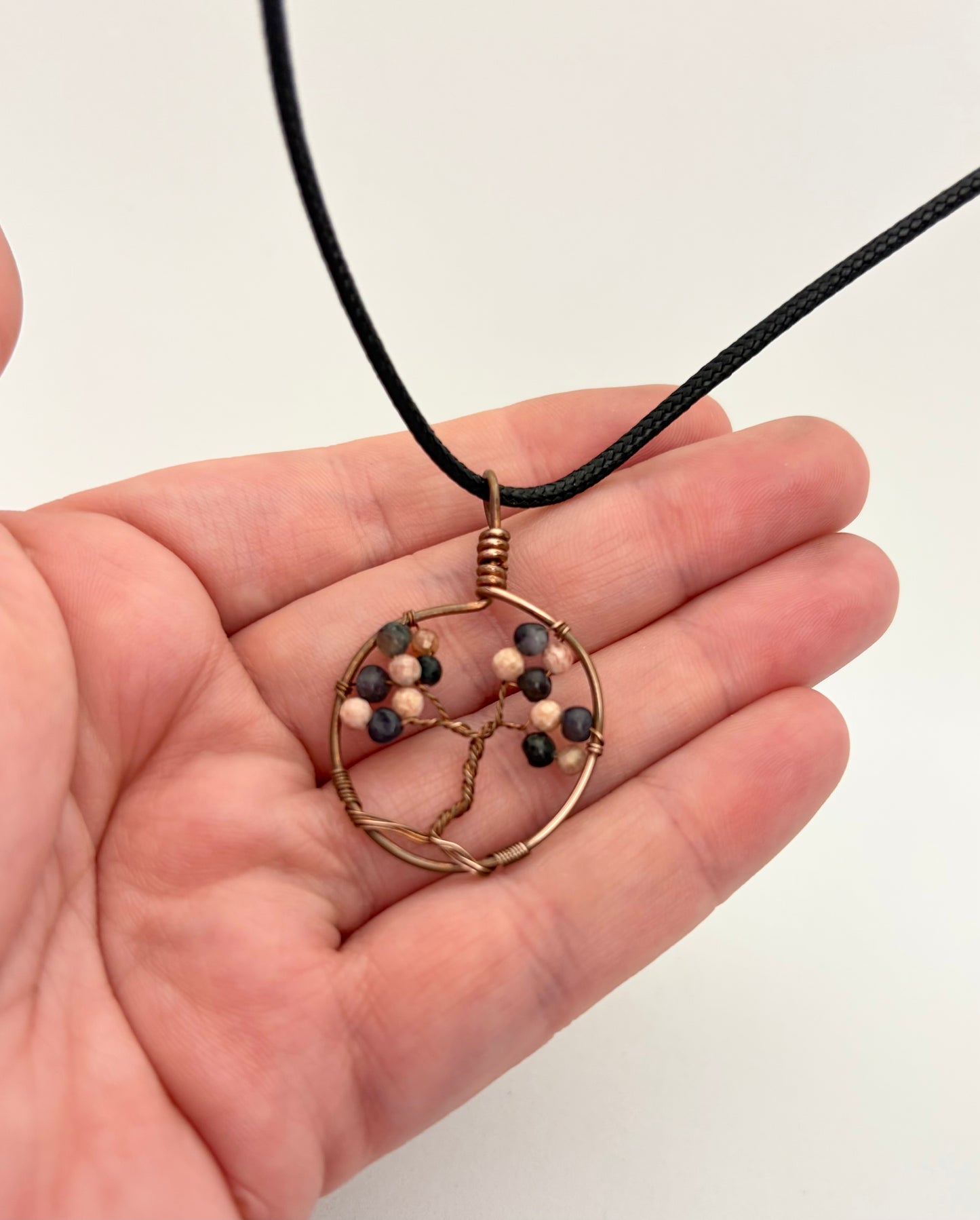 Mini Tree of Life Pendant | Copper Wire Wrapped Gemstone Necklace