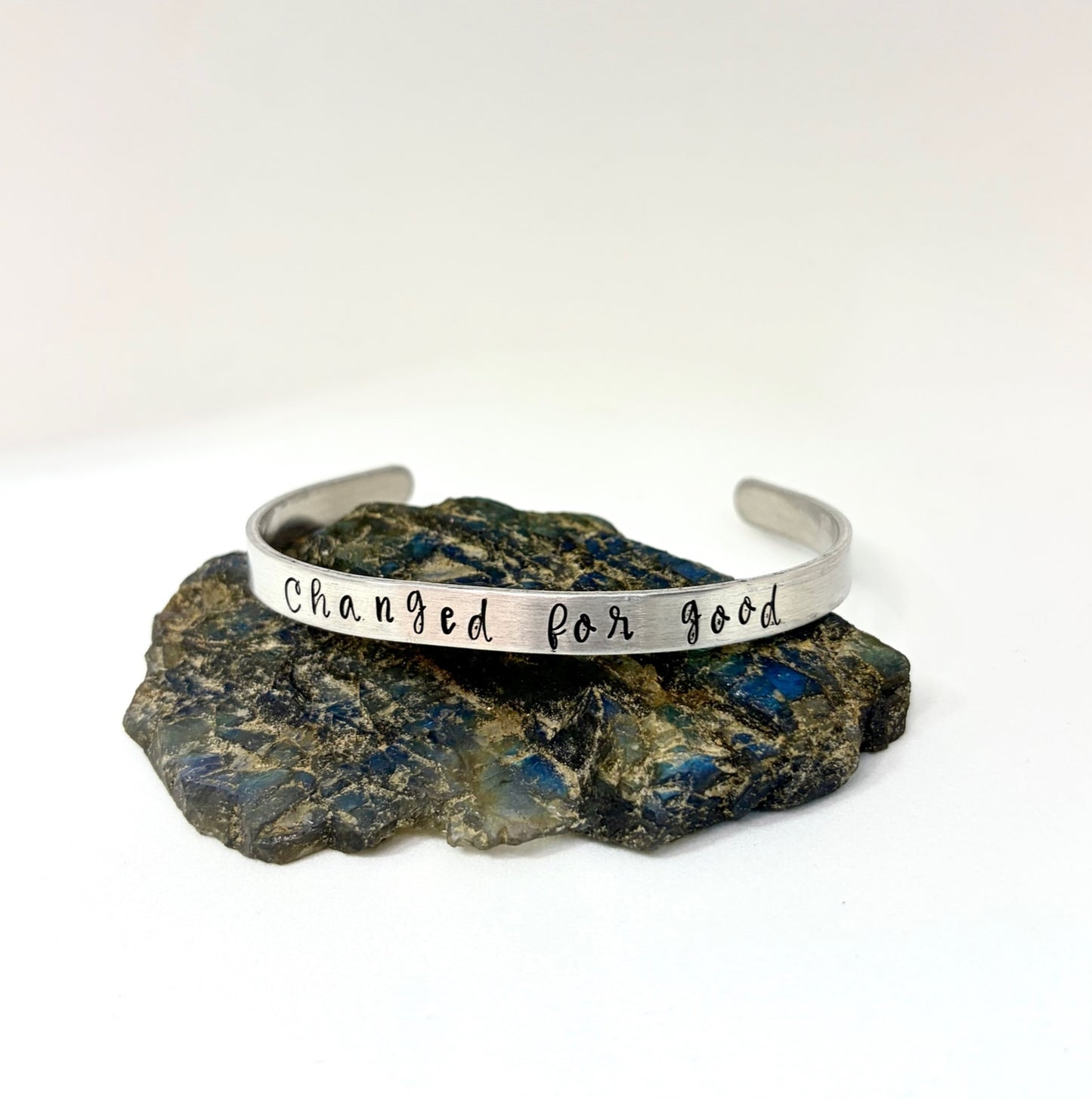 Changed For Good Cuff Bracelet – Inspirational Hand-Stamped Jewelry