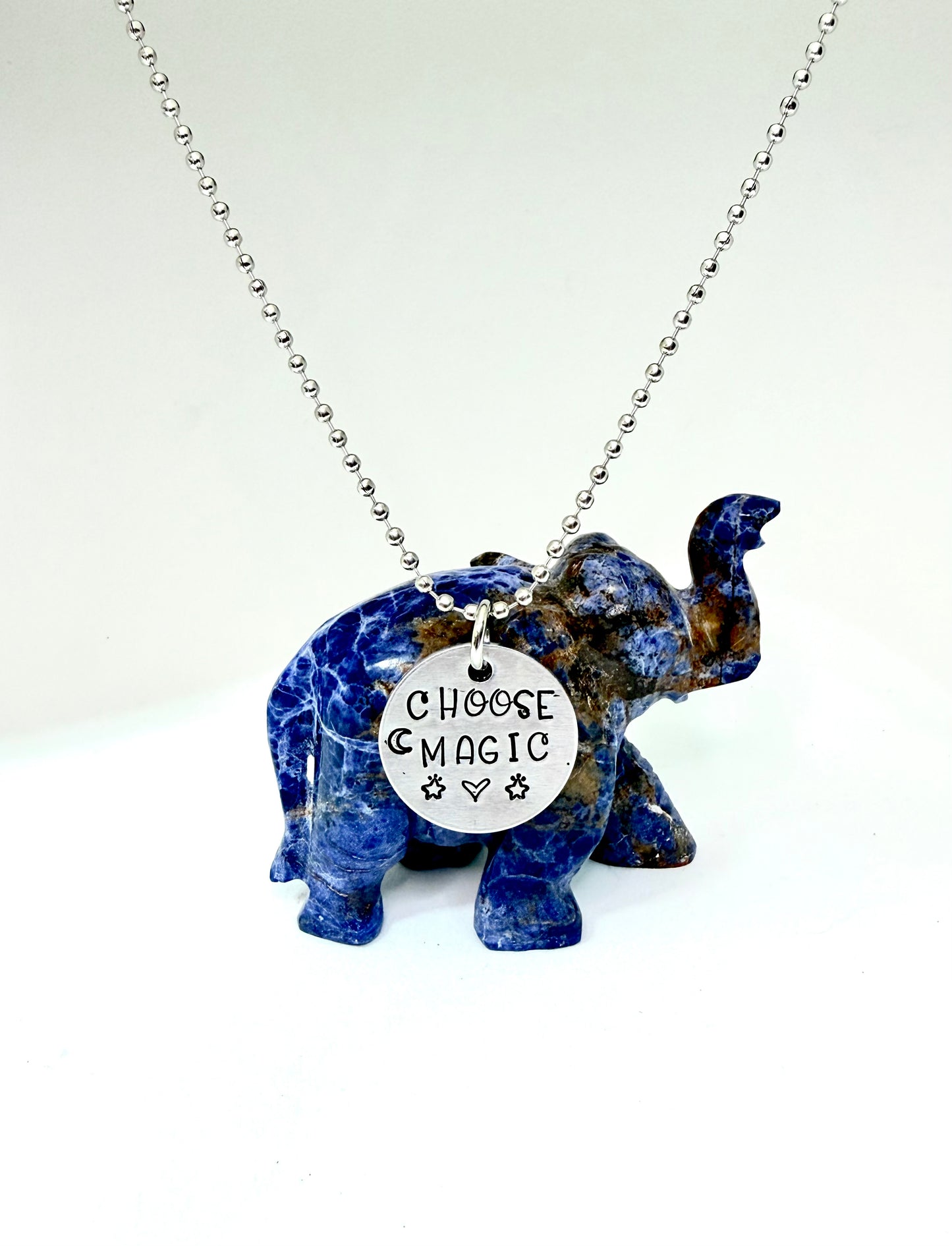 Choose Magic Necklace – Hand Stamped Aluminum Charm Pendant