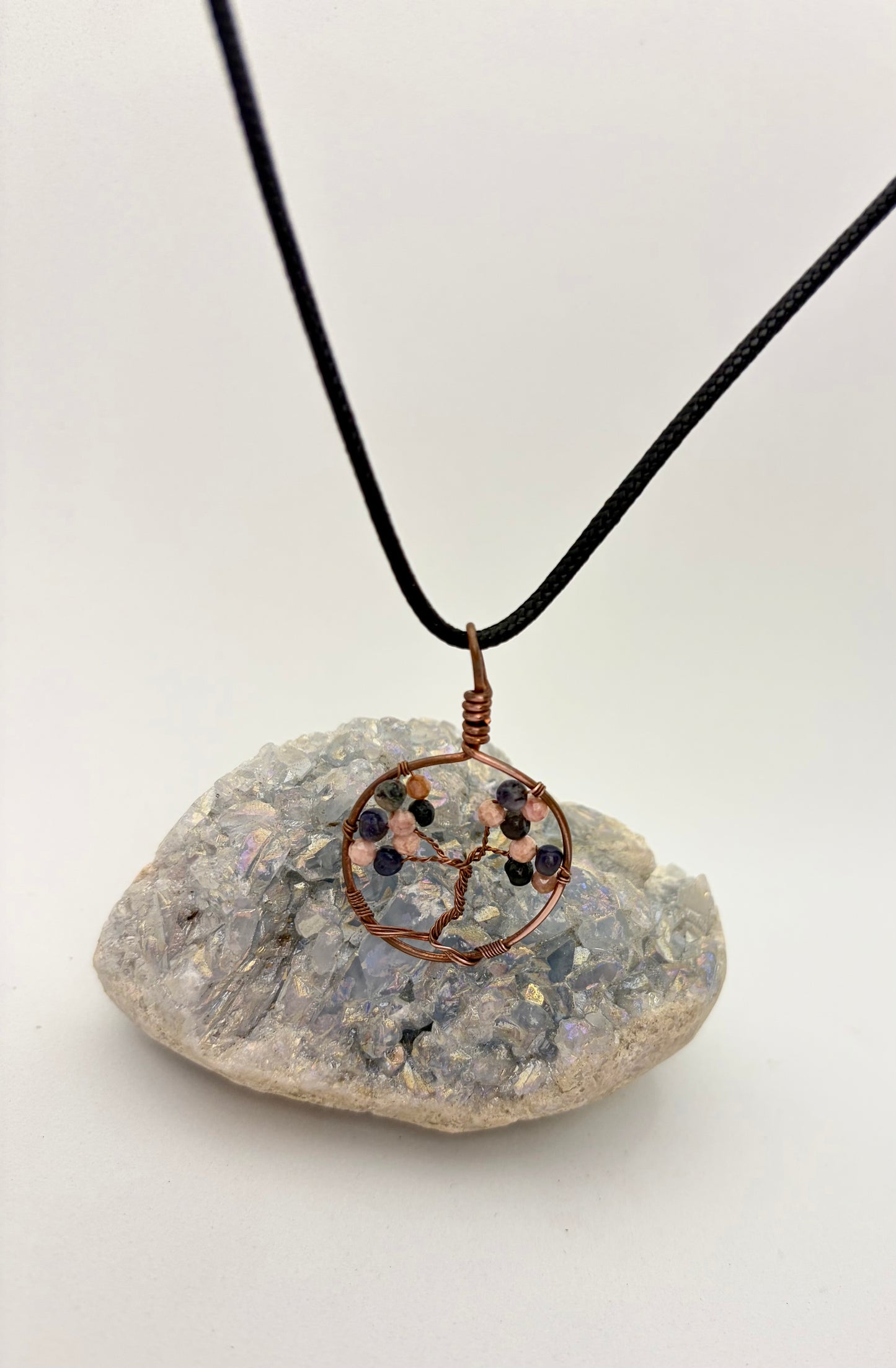 Mini Tree of Life Pendant | Copper Wire Wrapped Gemstone Necklace