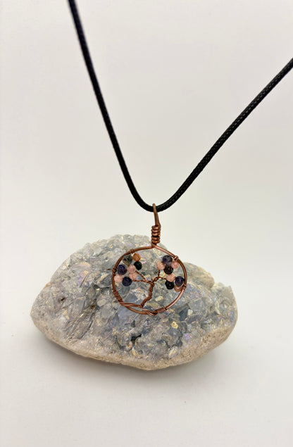 Mini Tree of Life Pendant | Copper Wire Wrapped Gemstone Necklace