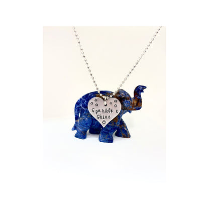 Sparkle & Shine Heart Necklace – Hand-Stamped Aluminum Pendant