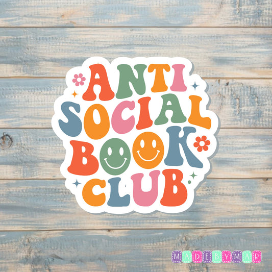 Anti Social Book Club |Sticker or Magnet | Book Reader Gift