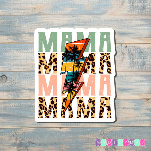 Retro MAMA Lightning Bolt |Sticker or Magnet | Mother's Day