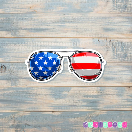 American Flag Sunglasses |Sticker or Magnet | Patriotic Pride