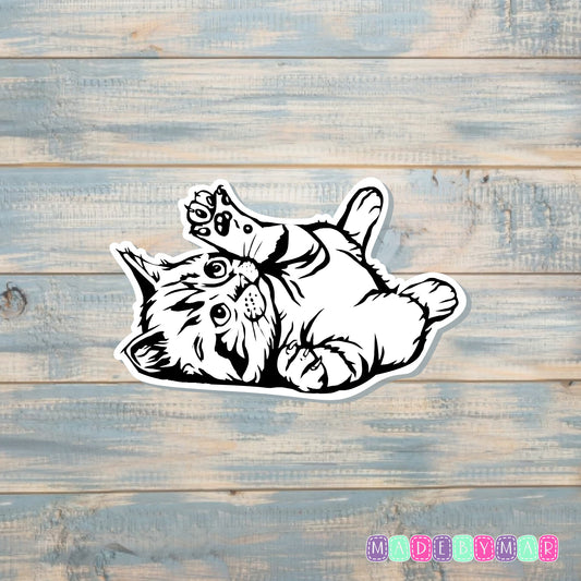 Playful Kitten | Sticker or Magnet | Cat Mom