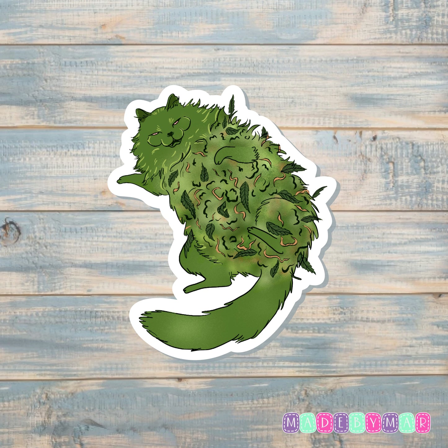 Flower Cat Weed Sticker |Sticker or Magnet | Marijuana Cannabis