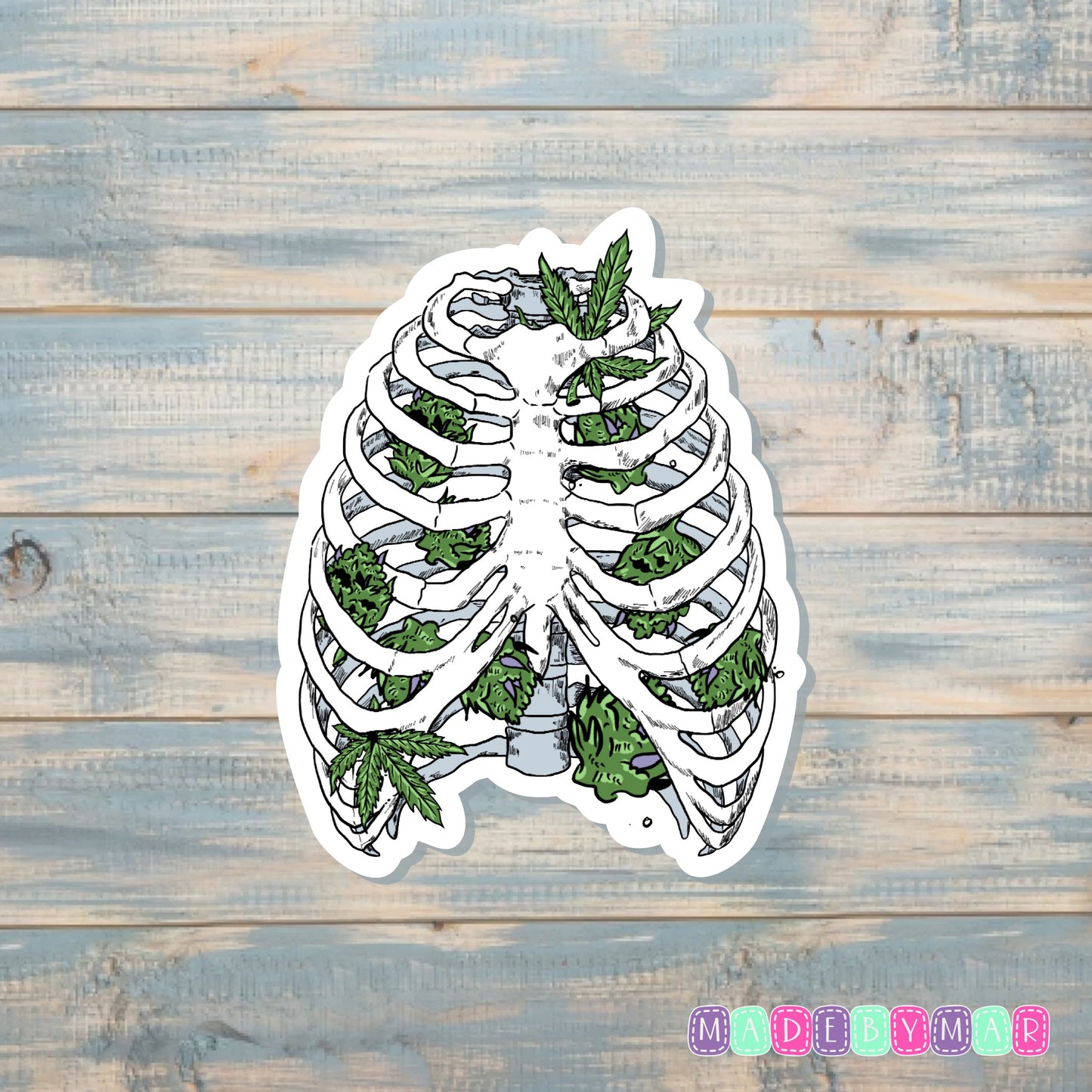 Weed Rib Cage Sticker |Sticker or Magnet | Marijuana Cannabis