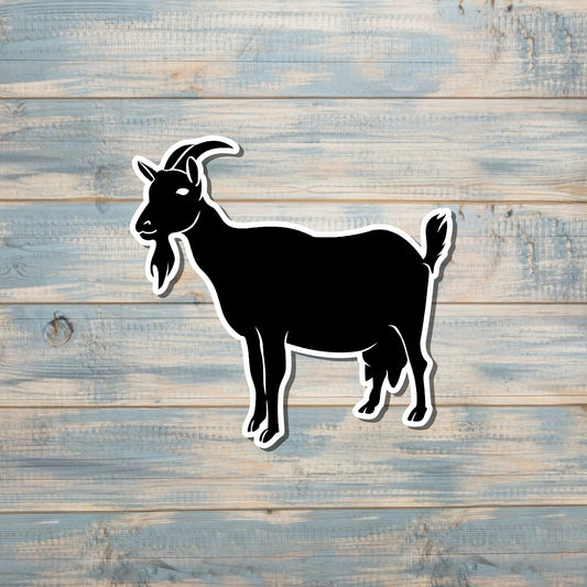 Black Dairy Goat w/ Udder Silhouette |Lightweight Vinyl Sticker or Magnet |Refrigerator Fridge Car |Farm Life |Love Animals |Barn Yard Mini |Sticker or Magnet