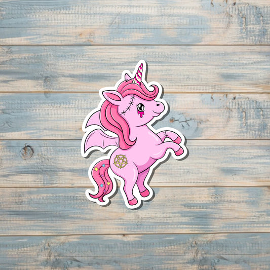 Pink Pegasus Sticker, Die Cut Vinyl Sticker, Boho Fun, Water Resistant, Fantasy Mythical Creature, Gift for Girl |Sticker or Magnet