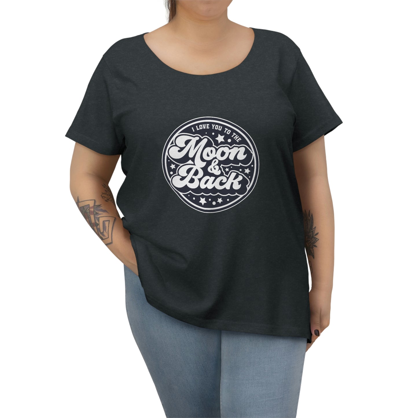 I Love You To The Moon and Back Women's Curvy Tee