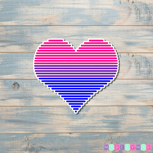 Bisexual Heart Sticker |Sticker or Magnet