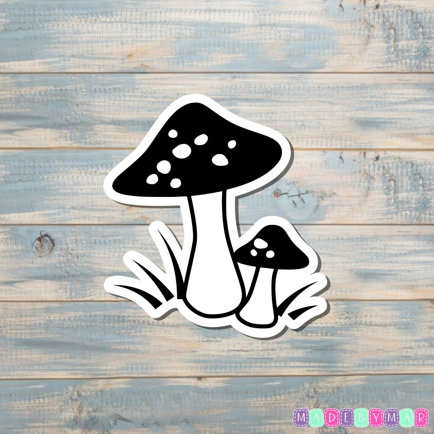 Black Mushroom Sticker |Sticker or Magnet