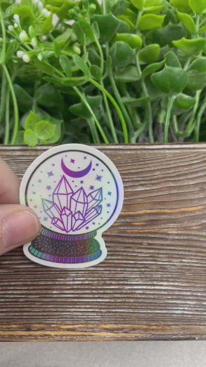 Crystal Ball Die Cut Sticker, Graphic Art Sticker, Vinyl, , Boho Hippie |Sticker or Magnet