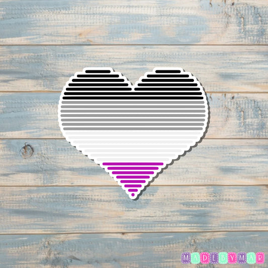 LGBT Asexual Heart Sticker |Sticker or Magnet