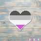 LGBT Asexual Heart Sticker |Sticker or Magnet