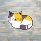 Happy Kitty, Die Cut Vinyl Sticker, , Boho Fun, Water Resistant, Cat |Sticker or Magnet