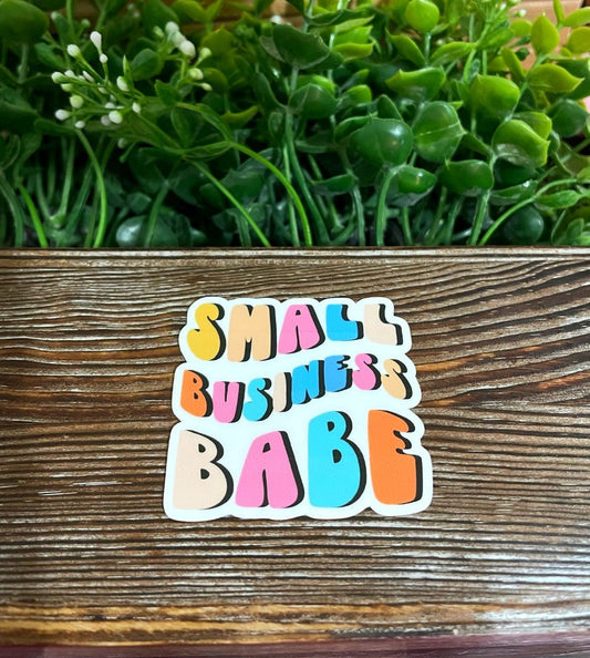 Small Business Babe, Die Cut Vinyl Sticker, Water Resistant, Hippie Vibes Boho, Vintage Bohemian, Boss Lady |Sticker or Magnet