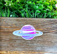 Purple Planet w Rings, Die Cut Vinyl Sticker, Boho Fun, Water Resistant, Nasa UFO, Outer Space |Sticker or Magnet