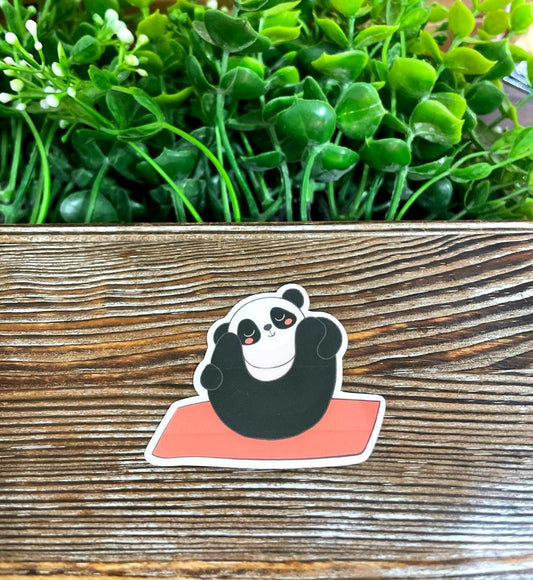 Panda Bear Yoga, Die Cut Vinyl Sticker, Water Resistant, Stretching Meditation, Namaste |Sticker or Magnet