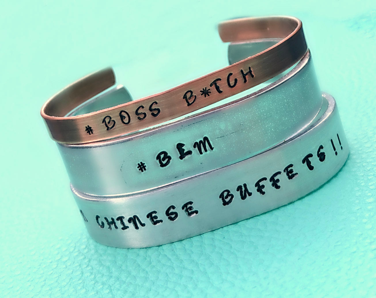 HBIC Hand Stamped Cuff Bracelet-Handmade by Marlayna