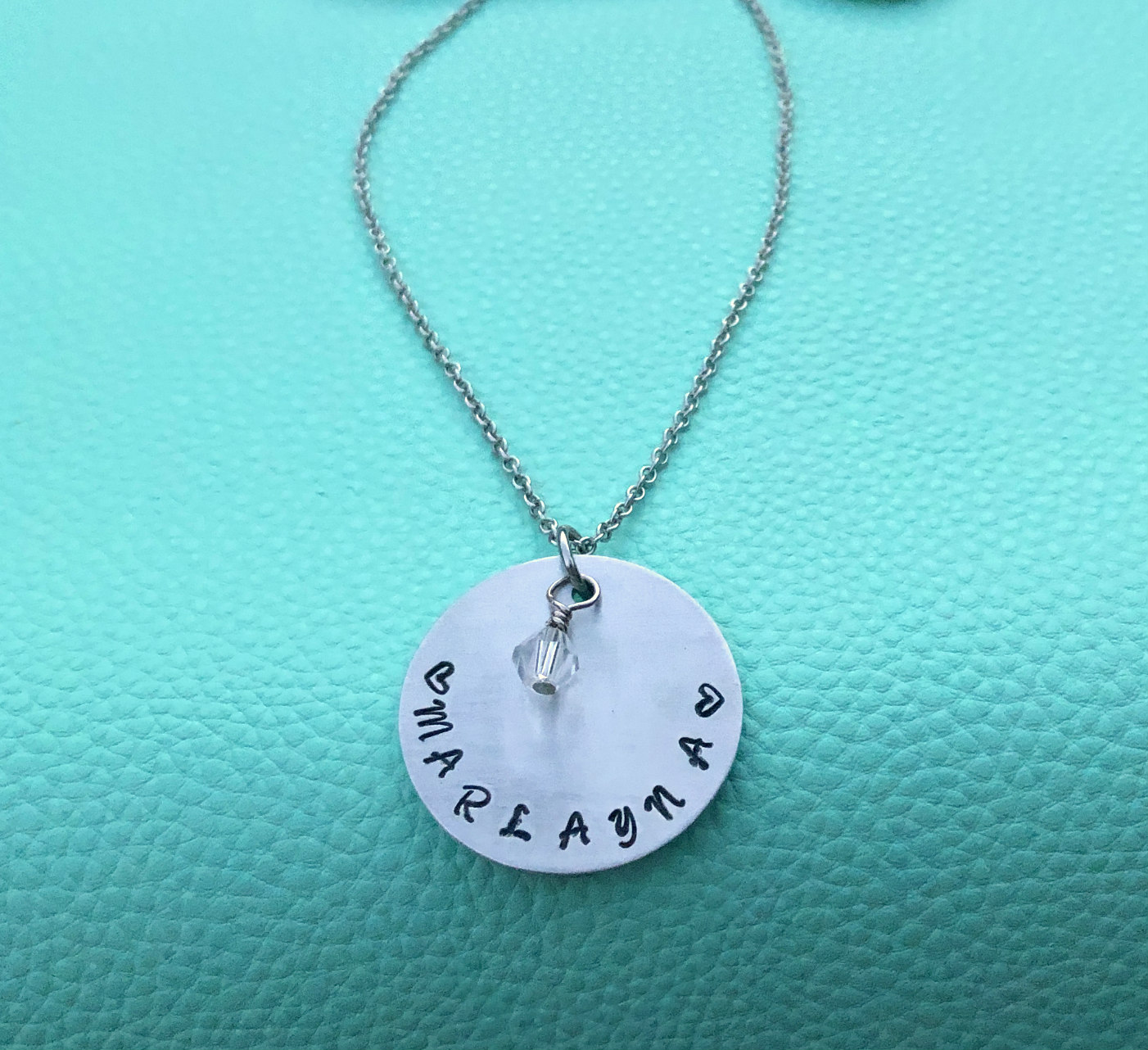 Hand Stamped Name Necklace-Handmade by Marlayna