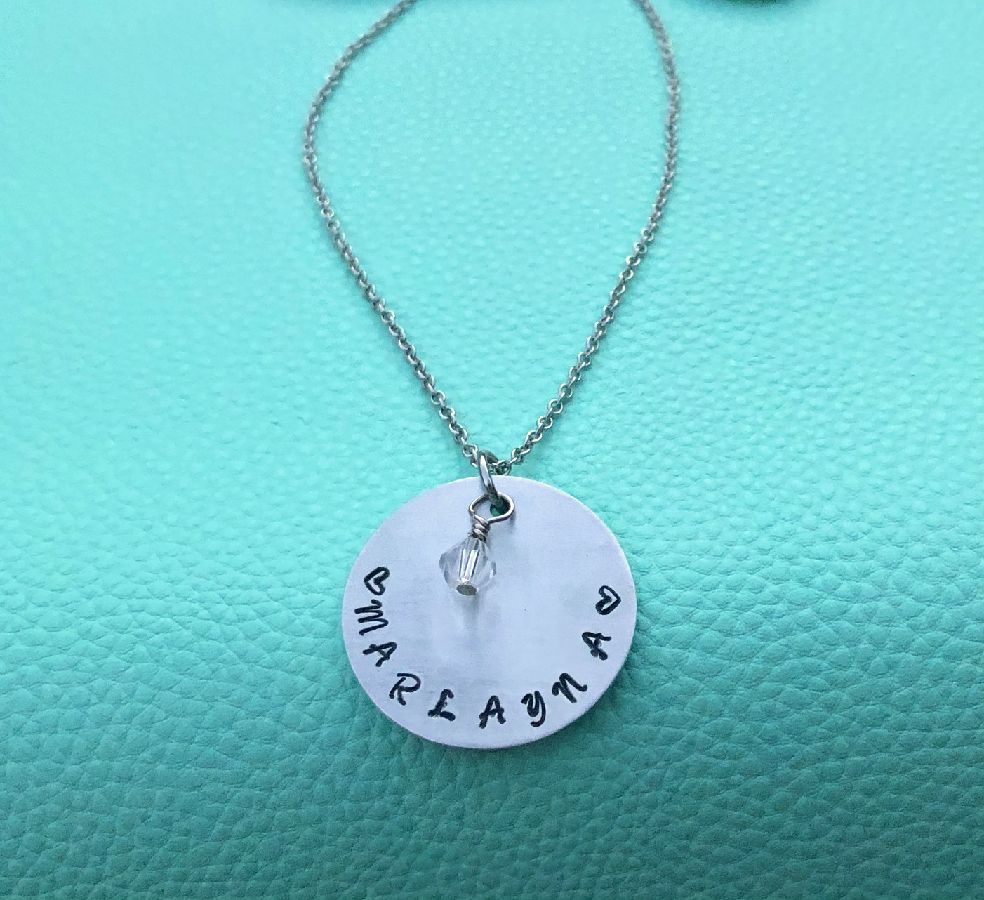 Hand Stamped Name Necklace-Handmade by Marlayna