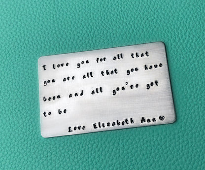 Anniversary Wallet Card-Handmade by Marlayna