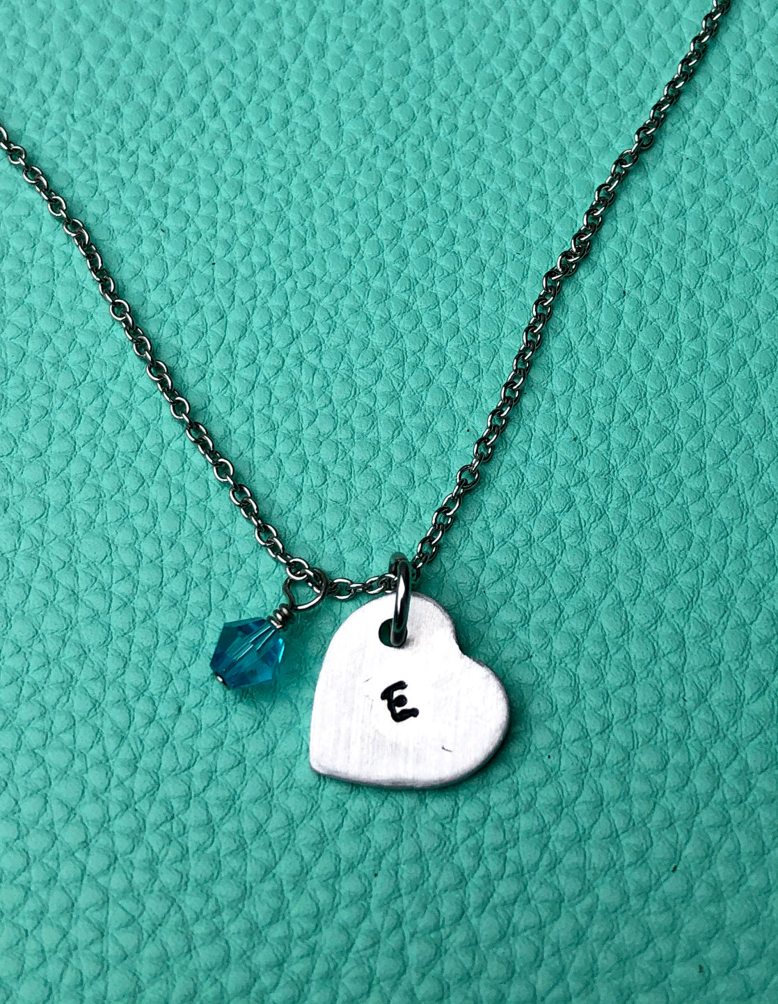 Hand Stamped Initial Necklace-Handmade by Marlayna