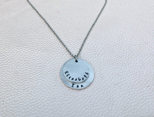 Stacked Hand Stamped Name Necklace-Handmade by Marlayna