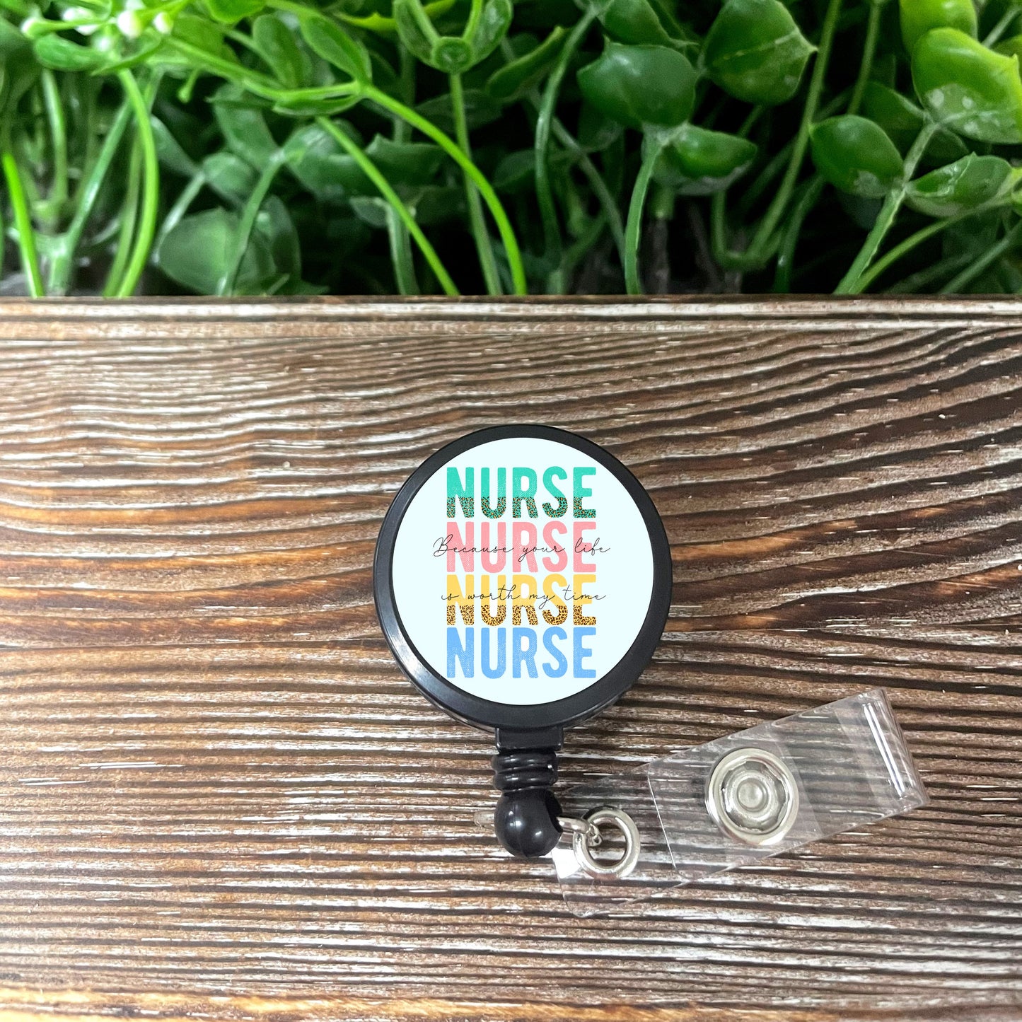 Nurse Nurse Nurse, Retractable Badge Reel, Boho Fun, Sublimation Lanyard Holder, Nursing Student, Medical Gift, Pastel Colors - Handmade by Marlayna