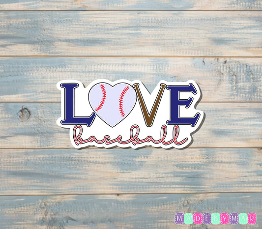 Love Baseball Sticker |Sticker or Magnet