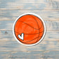 Basketball w Heart, Die Cut Sticker, Graphic Art Vinyl, , Inspirational, Boho Fun |Sticker or Magnet