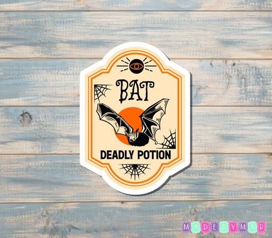 Bat Deadly Potion |Sticker or Magnet | Potion Label