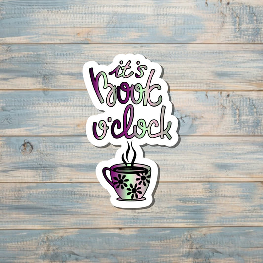 Its Book O Clock Reading Sticker, Graphic Art Sticker |Sticker or Magnet