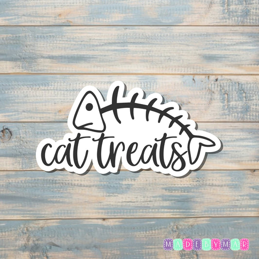 Fishbone Cat Treats | Sticker or Magnet | Cat Mom