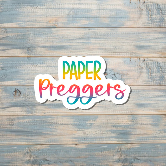 Paper Preggers, Adoption Love, Die Cut Sticker, Graphic Art Sticker, Vinyl, , Inspire Motivate |Sticker or Magnet