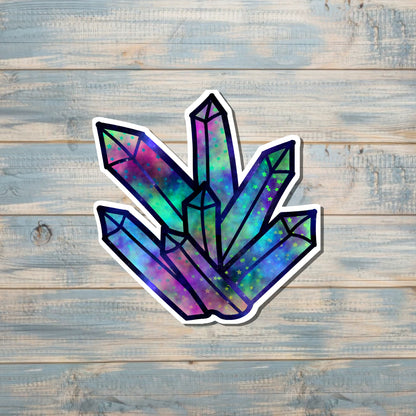 Crystal Cluster Sticker |Galaxy Sticker or Magnet |Refrigerator Fridge Car |Gemstones Magic |Celestial Geology Rocks |Sticker or Magnet