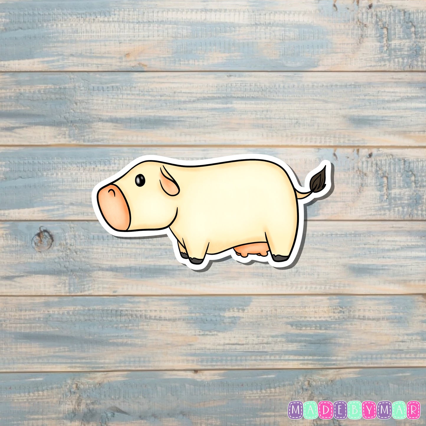 White Milking Cow Sticker |Sticker or Magnet