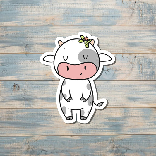 Cute Cow Sticker |Sticker or Magnet