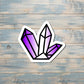 Purple and White Crystal Cluster Sticker, Graphic Art Sticker, Vinyl, |Sticker or Magnet