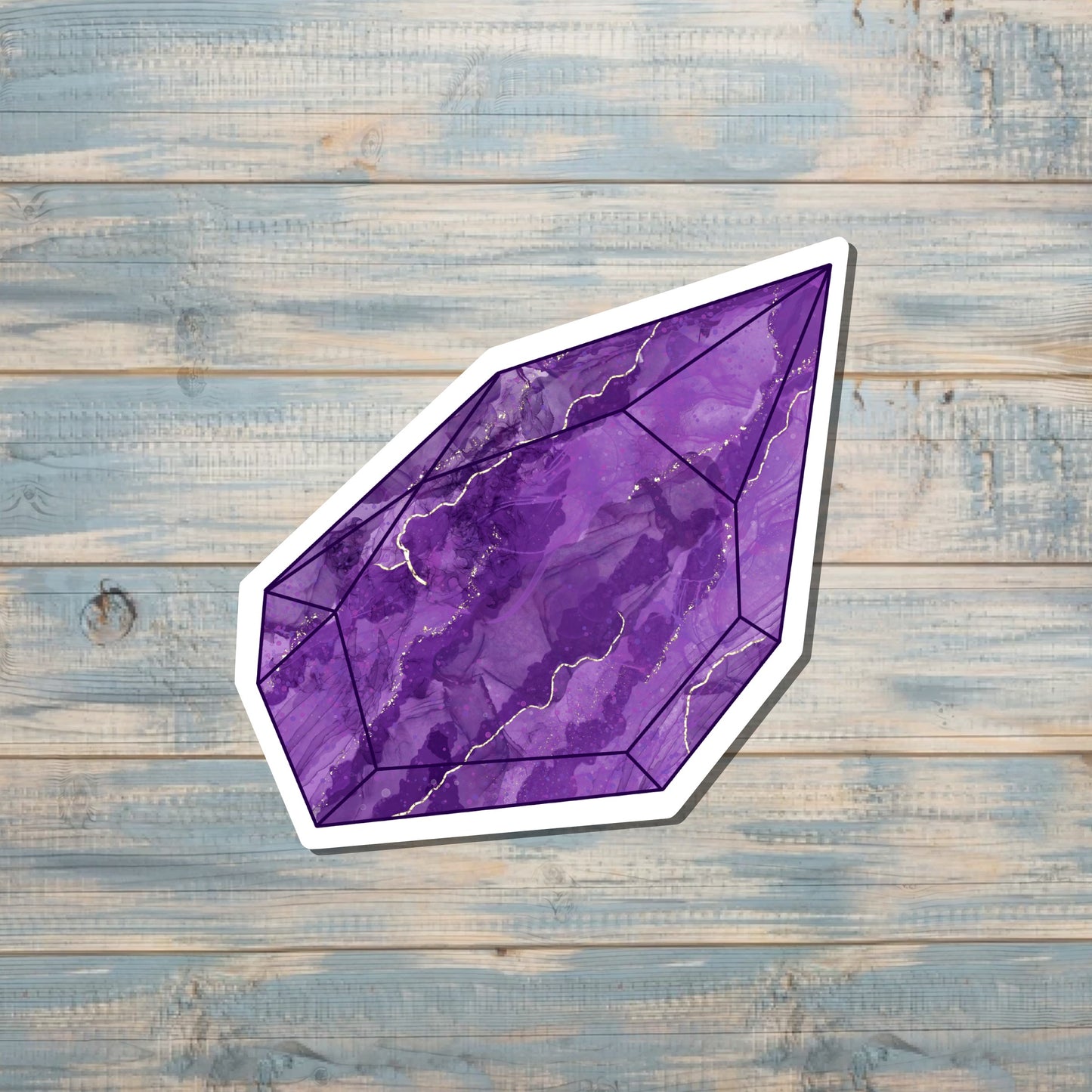 Purple Crystal Gemstone, Die Cut Sticker, Graphic Art Vinyl, , Boho Fun |Sticker or Magnet