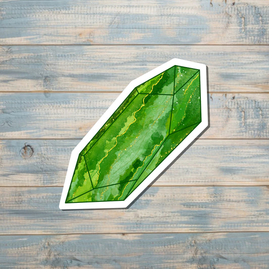 Green Crystal Gemstone Sticker |Sticker or Magnet