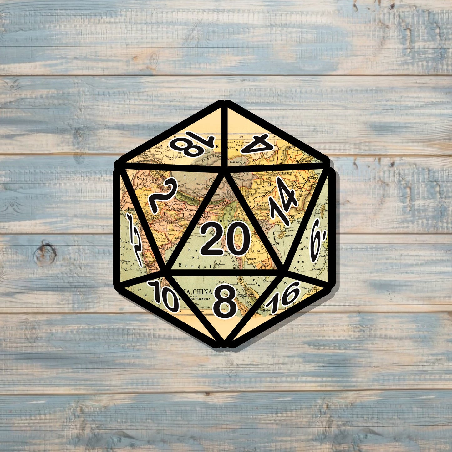 One D20 Sticker, Gaming Dice, Die Cut Vinyl, Gift for Gamer, DND RPG, Role Playing Decal, Tabletop Board Games, Laptop Sticker |Sticker or Magnet